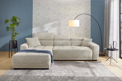 Domino-LE25 von Job - Ecksofa Ausführung links beige-braun