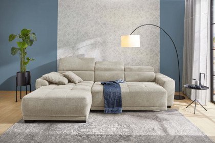 Domino-LE25 von Job - Ecksofa Ausführung links beige-braun