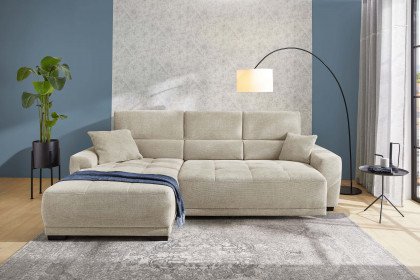 Domino-LE25 von Job - Ecksofa Ausführung links beige-braun
