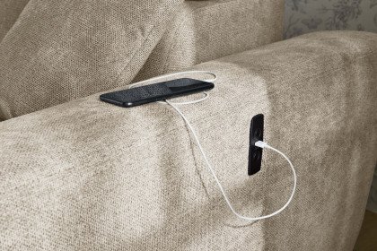 Domino-LE25 von Job - Ecksofa Ausführung links beige-braun