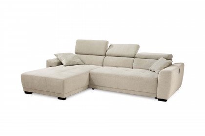 Domino-LE25 von Job - Ecksofa Ausführung links beige-braun