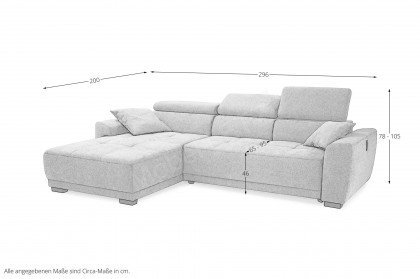 Domino-LE25 von Job - Ecksofa Ausführung links beige-braun