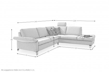 MR 2875 von Musterring - Couchgarnitur rechts dolphin