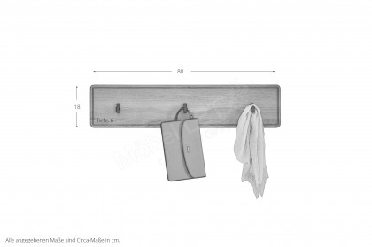 KM-0663 von GK Möbelvertrieb - Hakenleiste in Wildeiche massiv