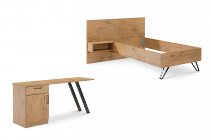 Meran von Schösswender - Hotelbett und Schreibtisch Burguesa Eiche