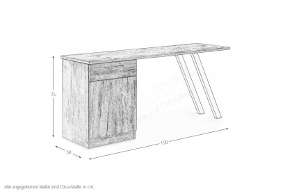 Meran von Schösswender - Hotelbett und Schreibtisch Burguesa Eiche
