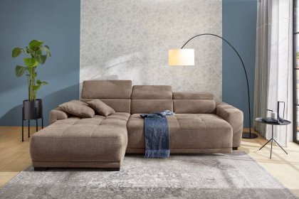 Domino-LE25 von Job - Polstergarnitur Ausführung links hellbraun