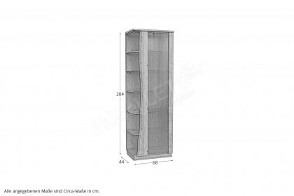 Ferrara von Schösswender - Vitrine FE 27L Wildeiche hell lackiert