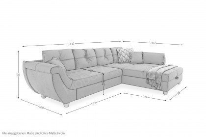 Maranello von Job - Ecksofa Variante rechts braun