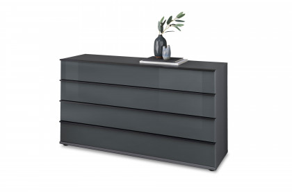 San Antonio von Musterring - Kommode 149 cm breit mit Glasfront lava