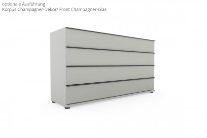 San Antonio von Musterring - Kommode 149 cm breit mit Glasfront lava