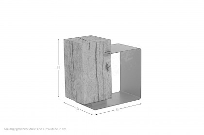 Naturstücke von Hartmann - Beistelltisch Kernesche anthrazit