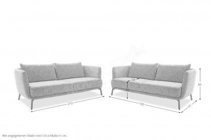 Pearl-LE25 von SCHÖNER WOHNEN - Sofa-Duo platin