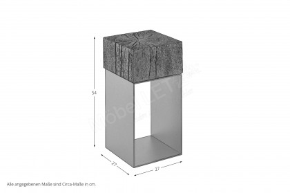 Naturstücke von Hartmann - Beistelltisch Kernesche anthrazit/ Metall anthrazit