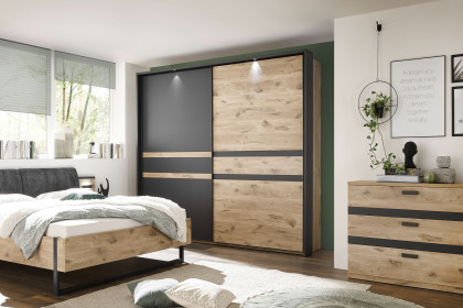 Raven von SchlafKONTOR - Kleiderschrank ca. 240 cm breit Viking Oak - graphit