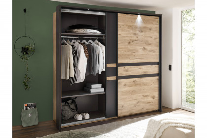 Raven von SchlafKONTOR - Kleiderschrank ca. 240 cm breit Viking Oak - graphit