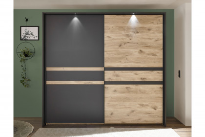 Raven von SchlafKONTOR - Kleiderschrank ca. 240 cm breit Viking Oak - graphit