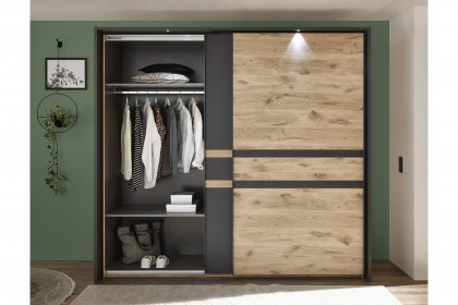 Raven von SchlafKONTOR - Kleiderschrank ca. 240 cm breit Viking Oak - graphit