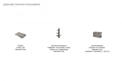 Raven von SchlafKONTOR - Kleiderschrank ca. 240 cm breit Viking Oak - graphit