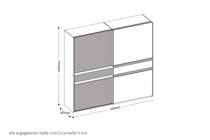 Raven von SchlafKONTOR - Kleiderschrank ca. 240 cm breit Viking Oak - graphit