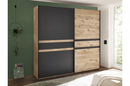 Raven von SchlafKONTOR - Kleiderschrank ca. 240 cm breit Viking Oak - graphit