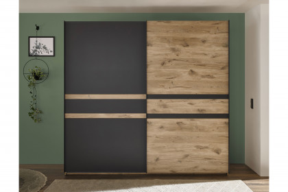 Raven von SchlafKONTOR - Kleiderschrank ca. 240 cm breit Viking Oak - graphit