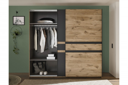 Raven von SchlafKONTOR - Kleiderschrank ca. 240 cm breit Viking Oak - graphit