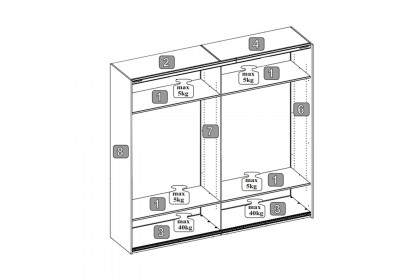 Raven von SchlafKONTOR - Kleiderschrank ca. 240 cm breit Viking Oak - graphit