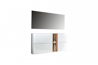 Salvo von Hartmann Möbel - Garderoben-Set Kernbirke weiß/ Rindenapplikation