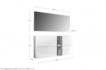 Salvo von Hartmann Möbel - Garderoben-Set Kernbirke weiß/ Rindenapplikation