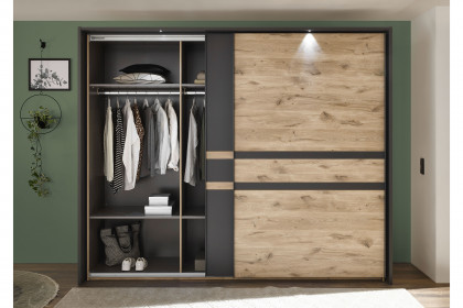 Raven von SchlafKONTOR - Schrank ca. 270 cm breit Viking Oak - graphit