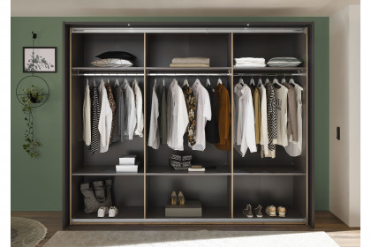 Raven von SchlafKONTOR - Schrank ca. 270 cm breit Viking Oak - graphit