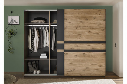 Raven von SchlafKONTOR - Schrank ca. 270 cm breit Viking Oak - graphit