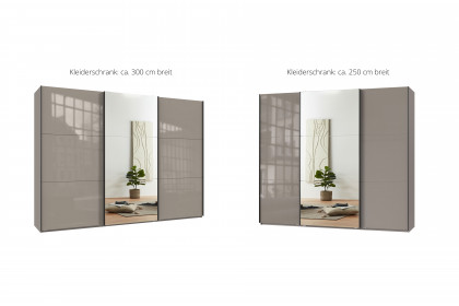 indiana-C von Wimex - Kleiderschrank Glas saharagrau/ Spiegel