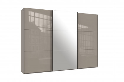 indiana-C von Wimex - Kleiderschrank Glas saharagrau/ Spiegel
