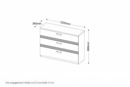 Raven von SchlafKONTOR - Schubladenkommode ca. 120 cm breit Eiche - graphit