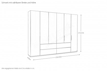 San Antonio von Musterring - Falttüren-Funktionsschrank Lavaglas