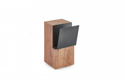 Naturstücke von Hartmann - Beistelltisch Kerneiche natur mit Zeitungshalter