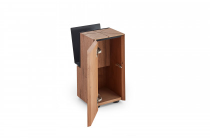 Naturstücke von Hartmann - Beistelltisch Kerneiche natur mit Zeitungshalter