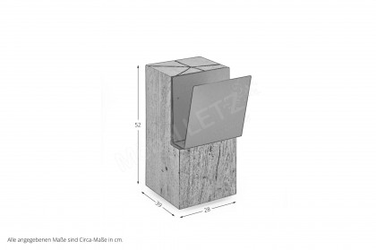 Naturstücke von Hartmann - Beistelltisch Kerneiche natur mit Zeitungshalter