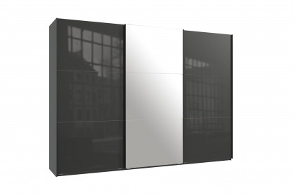 indiana-C von Wimex - 3-türiger Schwebetürenschrank Glas grey/ Spiegel