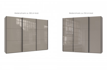 indiana-C von Wimex - Schrank mit Glasfront saharagrau in 2 Breiten wählbar