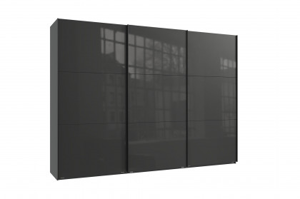 indiana-C von Wimex - Kleiderschrank mit Glastüren grafit/ Glas grey