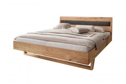 BE-0825 von GK Möbelvertrieb - Kufenbett mit Polstereinsatz-Kopfteil