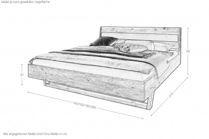 BE-0825 von GK Möbelvertrieb - Kufenbett mit Polstereinsatz-Kopfteil