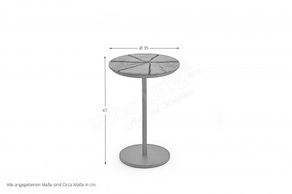 Naturstücke von Hartmann - Beistelltisch Hirnholzapplikation/ Metall