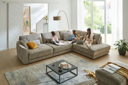 ZE-EM24138 von Zehdenick - Ecksofa Ausführung rechts mandel