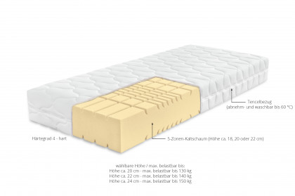 Arella-Dream-Hard von Ahorn - Kaltschaum-Matratze 90 x 200 cm H4