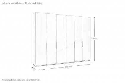 San Antonio von Musterring - Schrank mit Falt- & Drehtüren Basaltglas