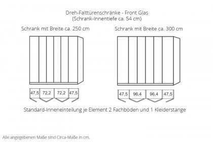 San Antonio von Musterring - Schrank mit Falt- & Drehtüren Basaltglas